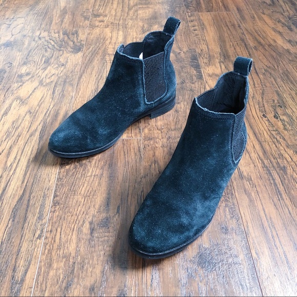 TOMS • Ella chelsea boot black suede leather ankle bootie slip on - Picture 2 of 13